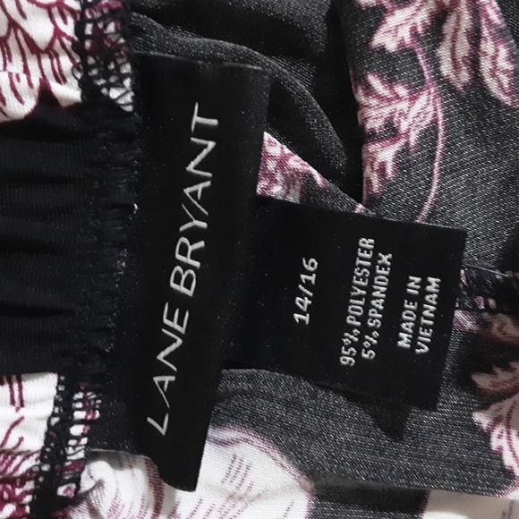 Lane Bryant Floral Black White Skirt Women 14/16 Pull On Elastic Waist Boho Y2k - Picture 6 of 7